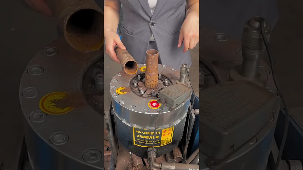 48mm steel pipe shrinking machine, scaffold pipe shrinking and splicing 