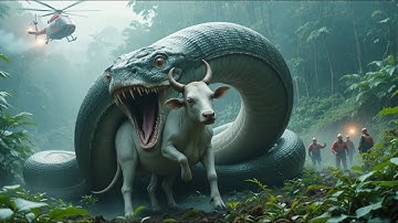 Brave Rescue Heroes Save Hyperactive Mother Cow from Giant Python’s Terrifying Attack #animalrescue 
