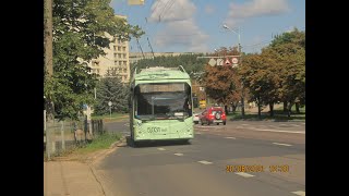 Минск, поездка в троллейбусе БКМ-32100Д, парк.№ 5031, марш.2 (18.02.2024)