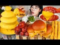 ASMR MUKBANG| 직접 만든 치즈 분수 양념치킨 햄버거 먹방 & 레시피 FRIED CHICKEN AND CHEESE EATING