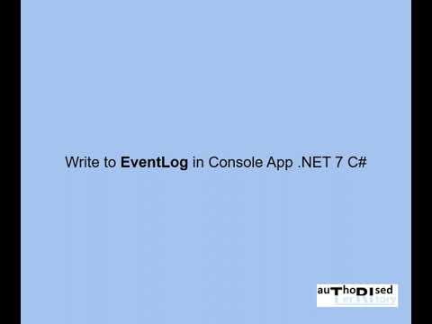 Write to EventLog in Console App .NET 7 C#