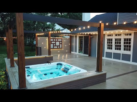 Incredible Deck With Built in Hot Tub - Full Backyard Makeover Time Lapse