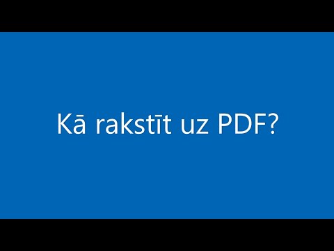 Video: Kā Rakstīt Pdf