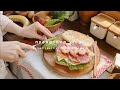 맛있는 샌드위치, 열심히 먹고 일하는 집순이 프리랜서 일상 | 냥숲 vlog