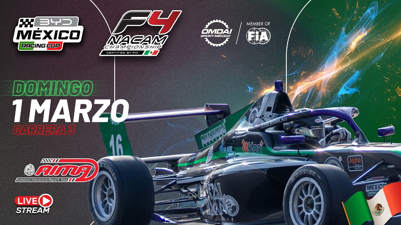 F4 NACAM Fecha 1 Carrera 3 - Puebla - BYD Mexico Racing Cup 2026
