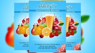 juice fruit advertisement flyer photoshop