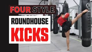4 Style Muay Thai roundhouse kicks