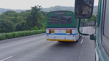 MSRTC Hirkani Bus Overtaking Another Hirkani Bus @ Mumbai - Pune Expressway