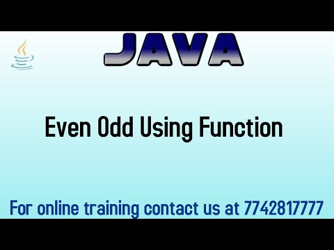 Test Integer Is Even or Odd  Using Function In Java