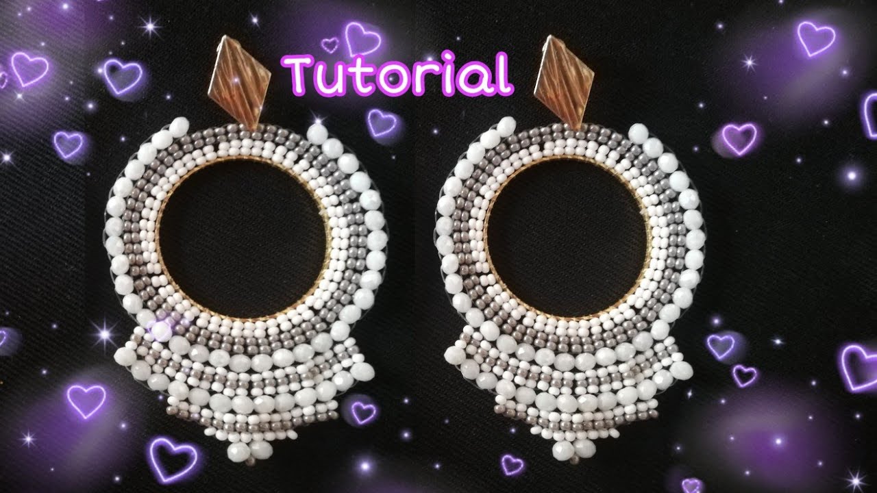 ARETES DE AROS TEGIDOS EN MOSTACILLA Y MURANO - PASO A PASO/MOSTACILLA NAELY 💗