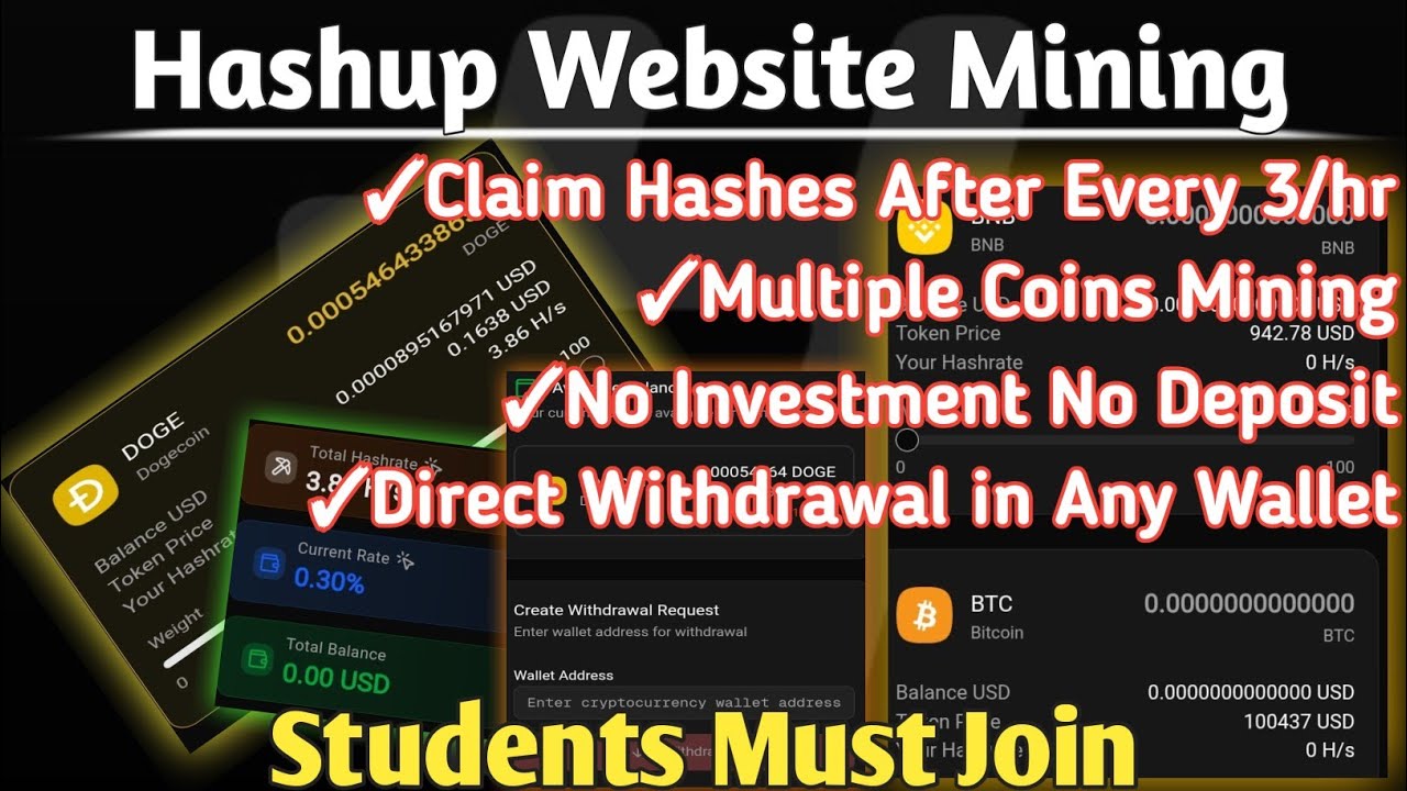 Website Crypto Mining || Hashup Mining || Earn Bitcoin Without investment || Earn Crypto & Withdraw