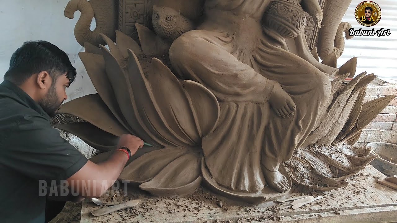 Lakshmi murti making part 4 / Lakshmi Idol making 2023 #mahalaxmimaking #Lakshmi #babuniart