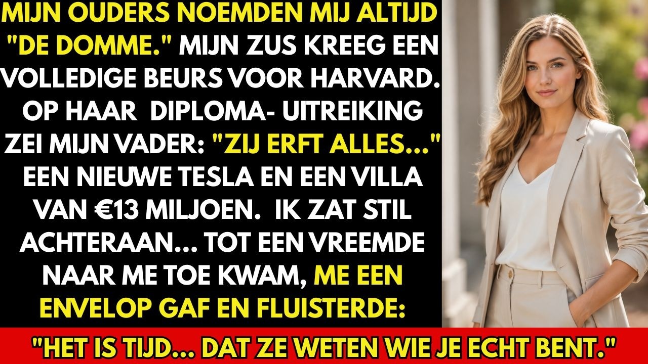 "Vanavond vieren we Sofie's toekomst. Op een dag zal zij alles erven wat wij hebben opgebouwd." Mijn vader zei dit tegen honderden gasten op het afstudeerfeest van mijn zus, terwijl ik achter een...