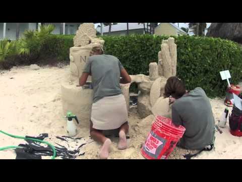 Time lapse of a wedding sand sculpture