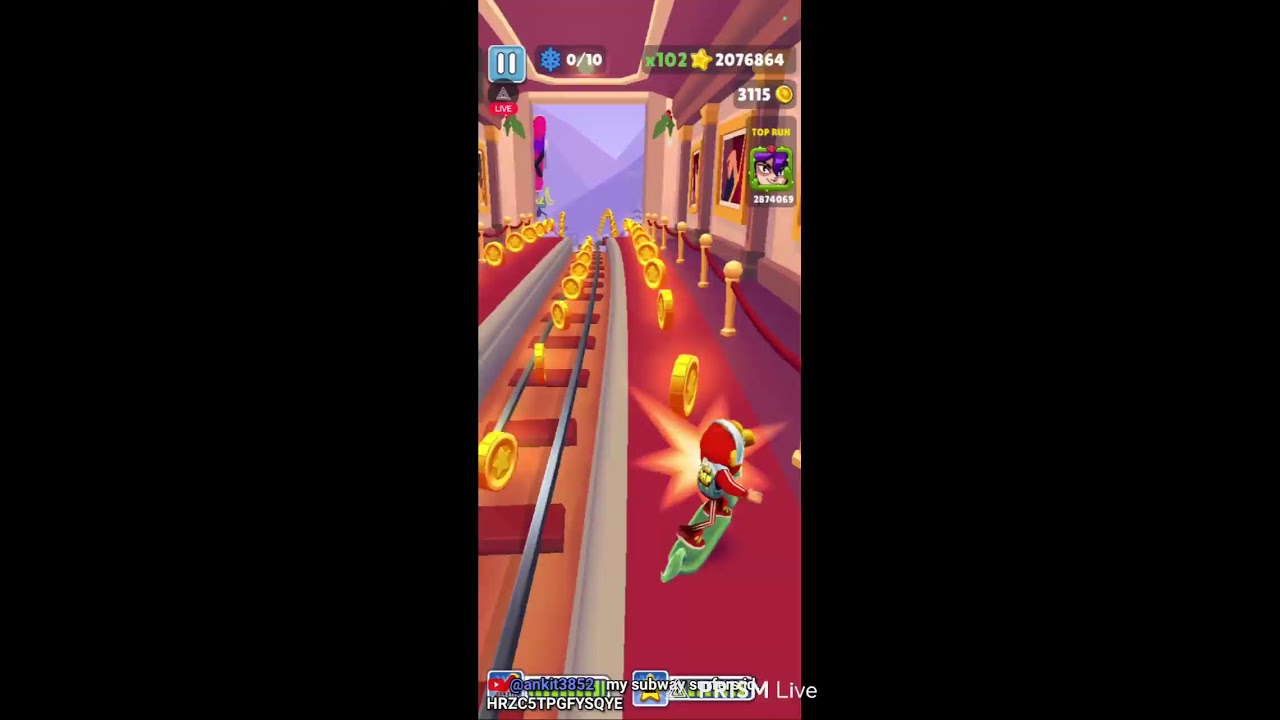 Live Playing Subway surfers , High score Target 