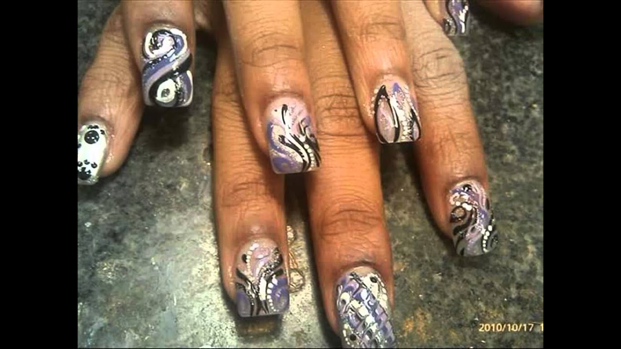 Sharpie Nail Art on Black Nails - wide 1