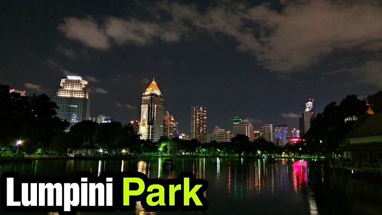 Lumpini Park Bangkok Night Walk | Nature Sounds and Night View | เดินเล่นรอบๆสวนลุมพินีตอนกลางคืน