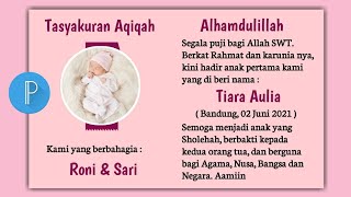 CARA MEMBUAT KARTU AQIQAH BAYI DI ANDROID || PIXELLAB