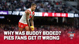 "I'm embarrassed for the game!" - Booing Buddy condemned by the sport  I AFL 360 I Fox Footy screenshot 2