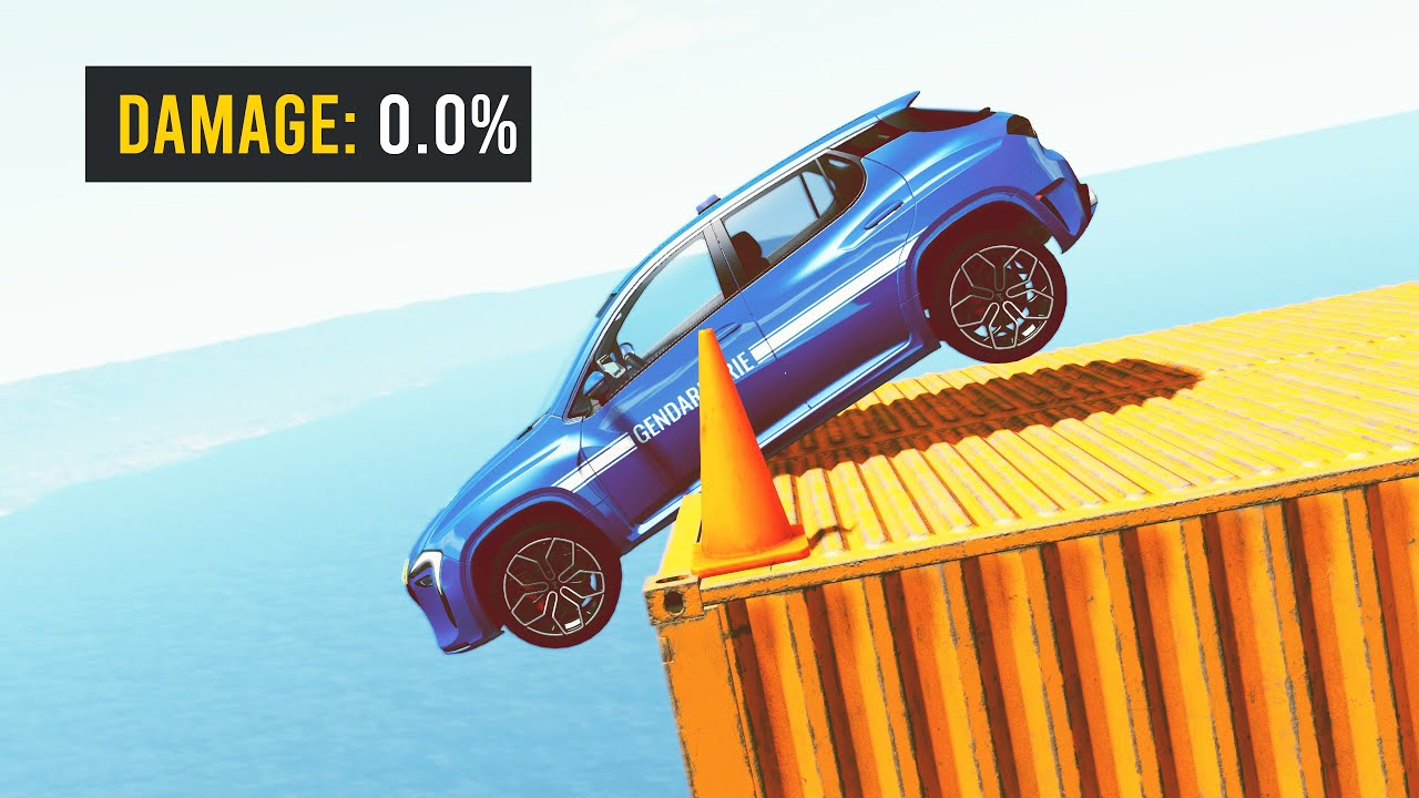 Water Damage Test (vehicle falls into water) - BeamNG drive