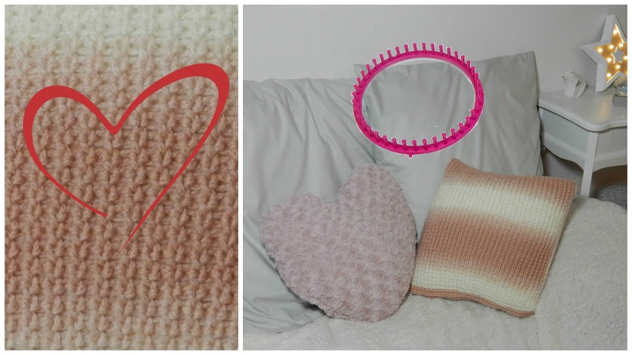 Tricotin - Housse coussin / Point coeur I Loom Knitting