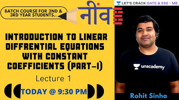 Introduction to Linear Differential Equations with Constant Coefficients (Part-I) | GATE & ESE 2022