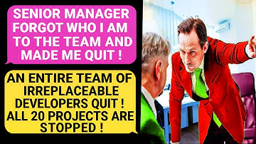 Boss Forgot Who I Am to Team! Entire Team of IRREPLACEABLE Developers QUIT, 20 Projects STOPPED r/EP