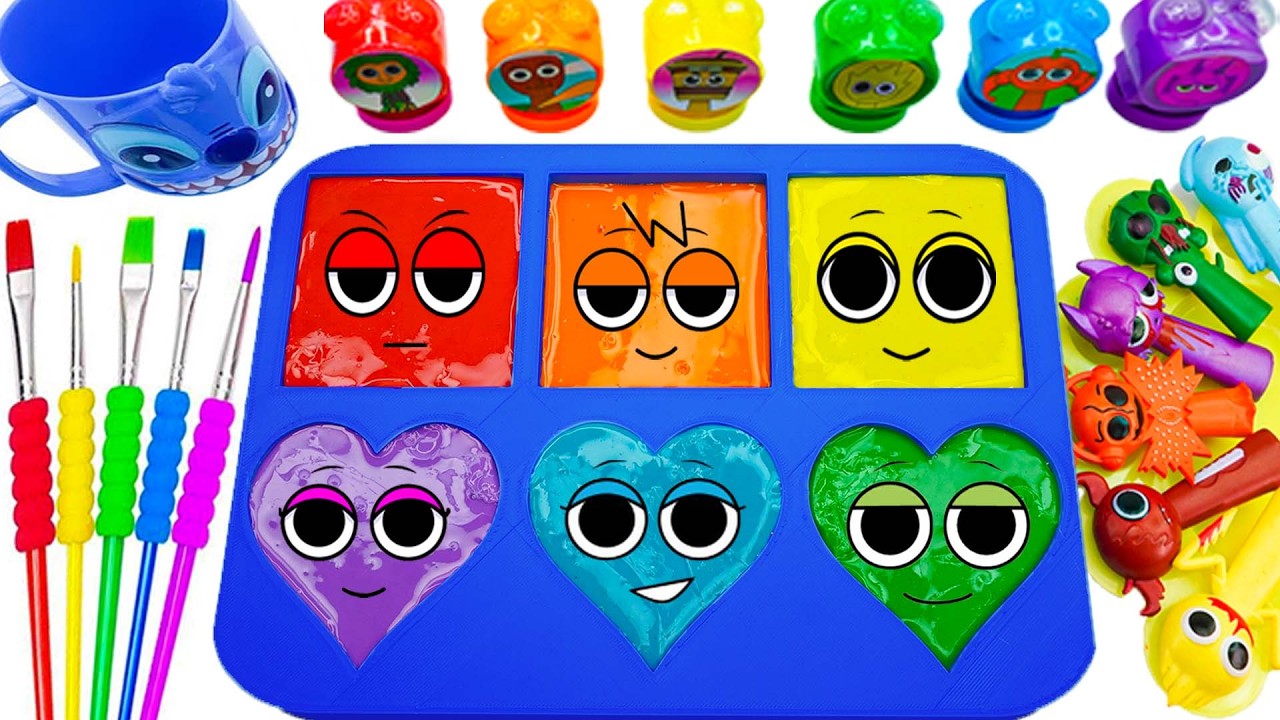 Satisfying Video l DIY How To Make Rainbow GIANT Paint Puddles Form Mixing Sprunki Color ASMR