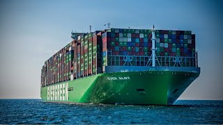 A Day in the Life of the Largest Container Ship in the Middle of Rough Seas