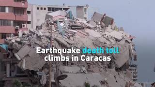Earthquake death toll climbs in Caracas