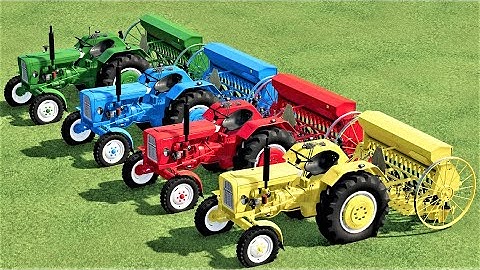 MINI TRACTORS OF COLORS ! TRANSPORTING MINI URSUS TRACTORS TO SEEDING WORK ! Farming Simulator 22
