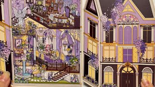 【ASMR】DIY 3-Level Violet Vine Villa | No Talking Sticker Scene | Cozy Paper Sounds screenshot 5