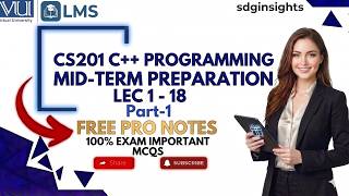 Cs201 Midterm Preparation Spring 2026  Important Mcqs lec 1 To 18  Vu