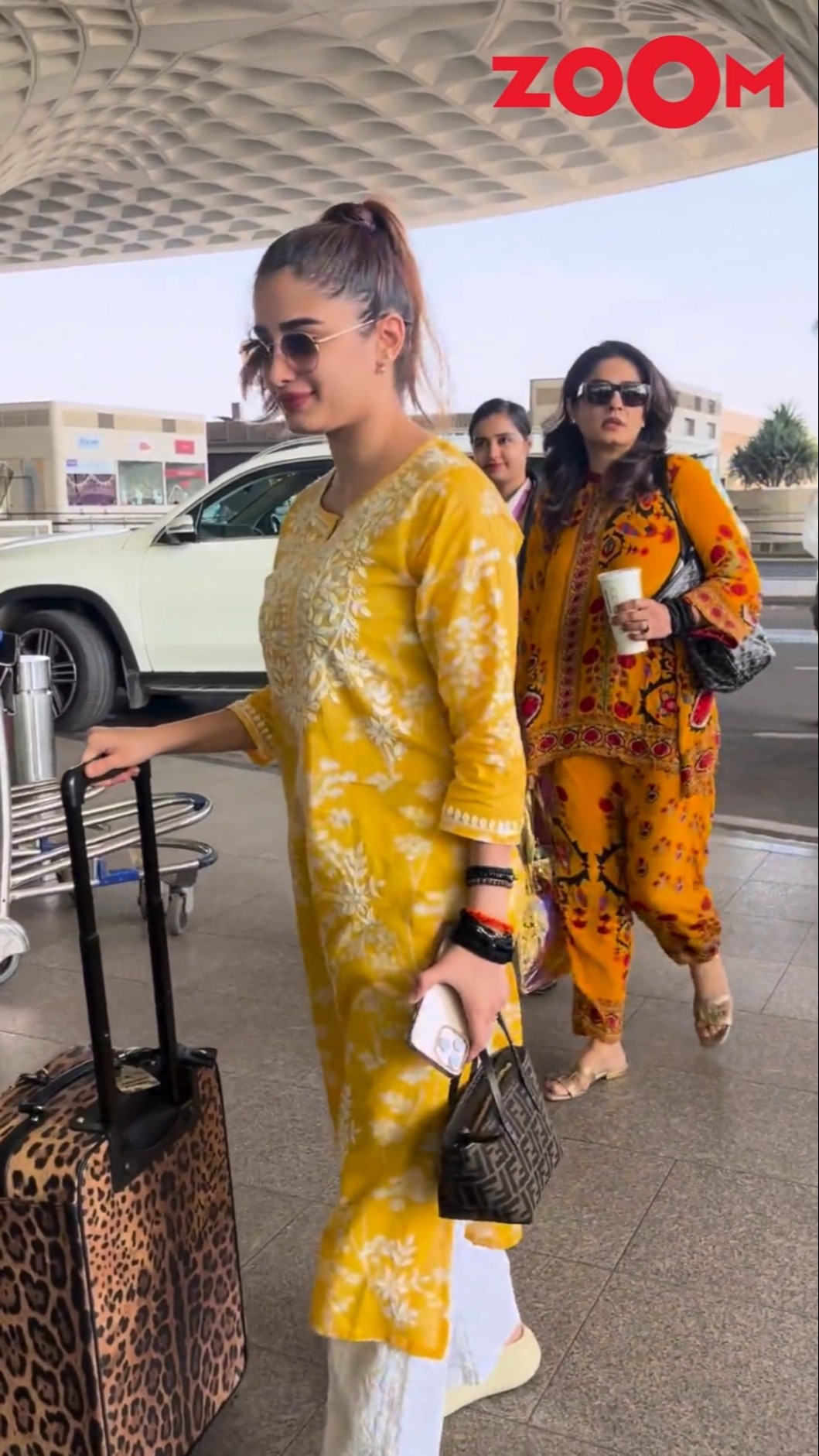 Rasha Thadani was SPOTTED with mom Raveena Tandon sporting yellow colour at the airport #shorts