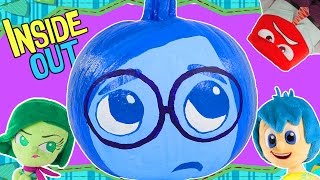 Painting Inside Out Halloween Pumpkin - Disney Pixar Sadness How To DIY Arts & Crafts