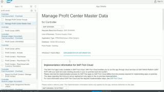 Fiori App - Manage Profit Center screenshot 1