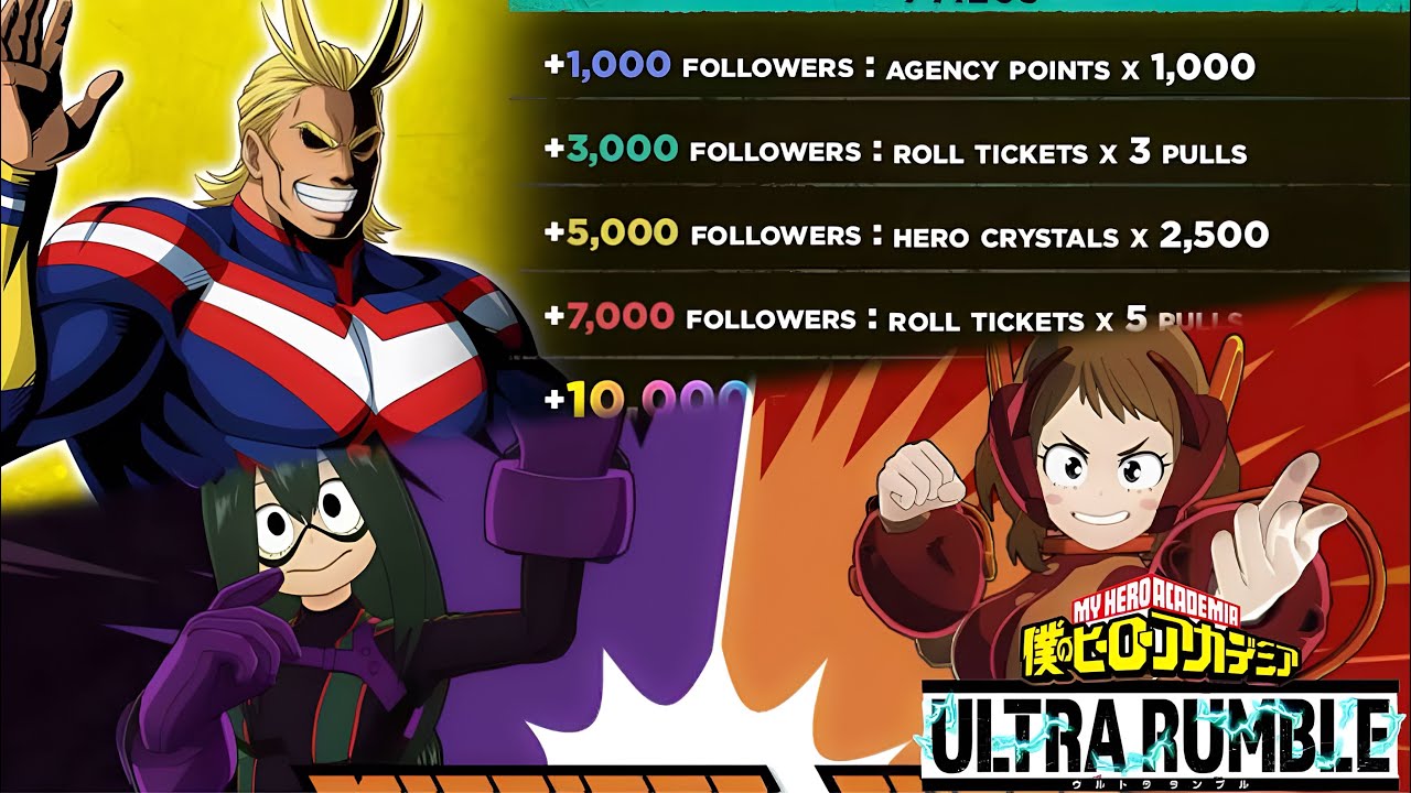 MY HERO ULTRA RUMBLE on X: 🎙️HEEEEYYYYY!🎙️ In preparation of the launch  of #MHUR, we're running a follower campaign! Check the details below! Tell  your friends to follow to ensure the best