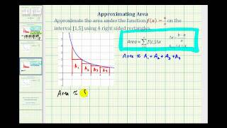 Ex 2:  Approximate the Area Under a Curve with 4 Right Sided Rectangles