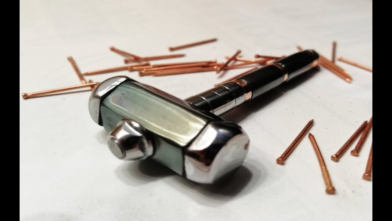 Mini medieval hammer made with screws and nuts - YouTube