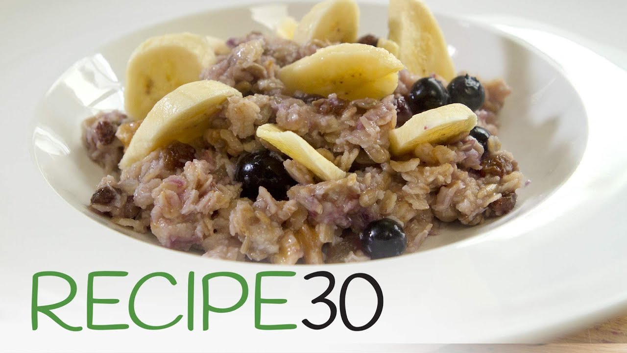 BLUEBERRY AND BANANA OATMEAL - Healthy Breakfast By RECIPE30.com | Recipe30