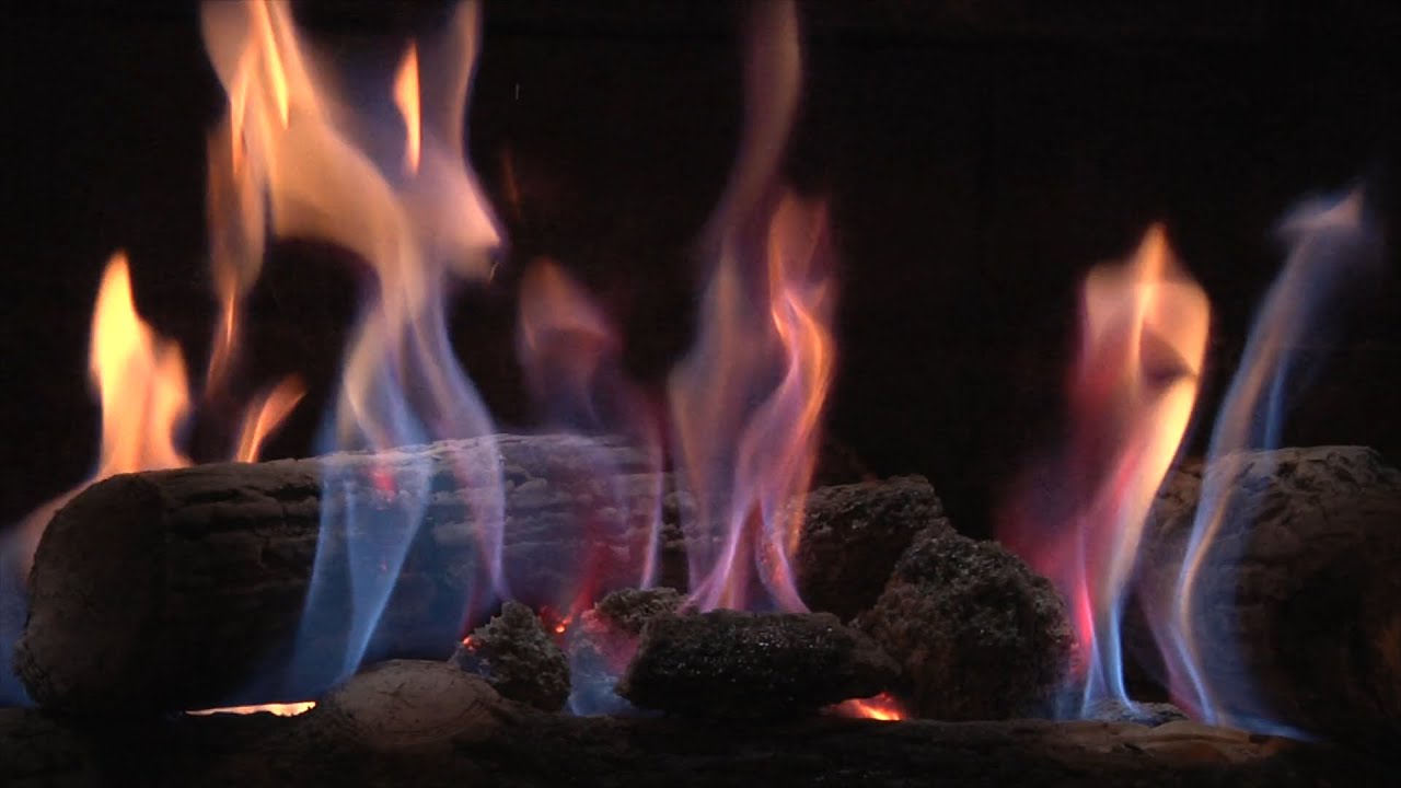 Feu de cheminée avec son crépitant - fireplace with crackling sound ...