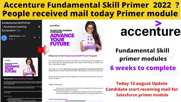 Accenture Fundamental Skill Primer program 2022 | Salesforce ASE | before DOJ people Received Primer