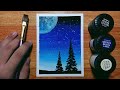 Easy Poster Color Night Sky Painting for Beginners | Step-by-step Tutorial