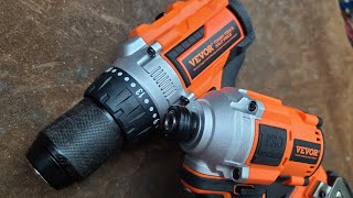 Vevor Pro Series 1/2&quot; Brushless Hammer Drill &amp; Stubby Impact Driver Set