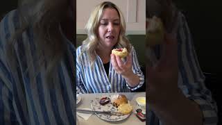 Americans trying scones for the first time✔️ How do you eat your scones? Cream first and then jam?!