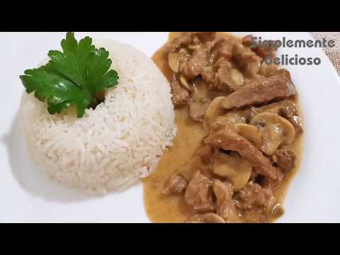 Video: Stroganoff De Ternera Con Champiñones Y Nata