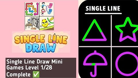 Single Line Draw Mini Games Level 1/28 Complete walkthrough solution 