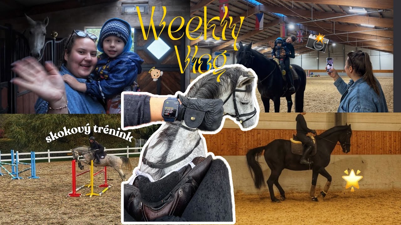 Celý den ve stáji + tříhodinový skokový trénink, drezura a milá návštěva 🤍✨🐴