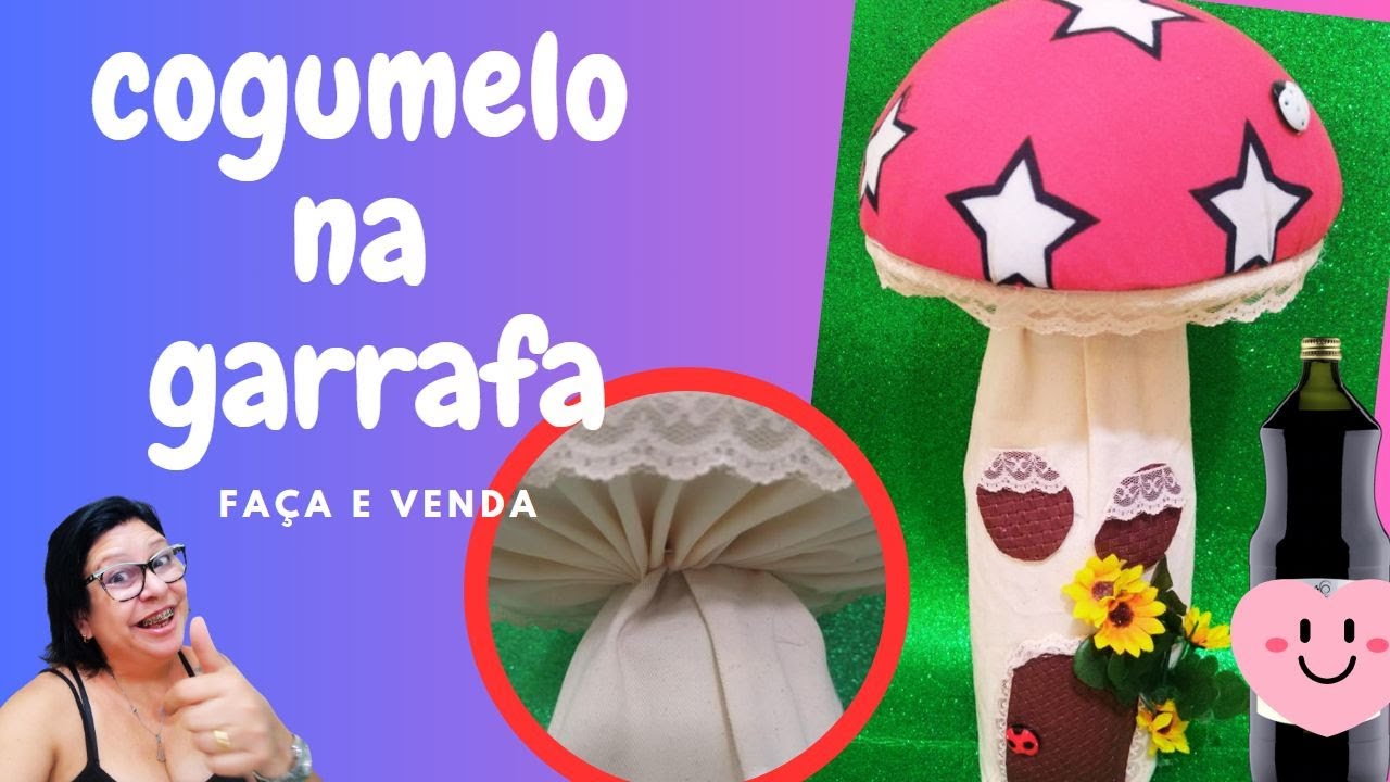 Como fazer cogumelo na garrafa de vidro ! #costuracriativa #artesanato  #façaevenda 