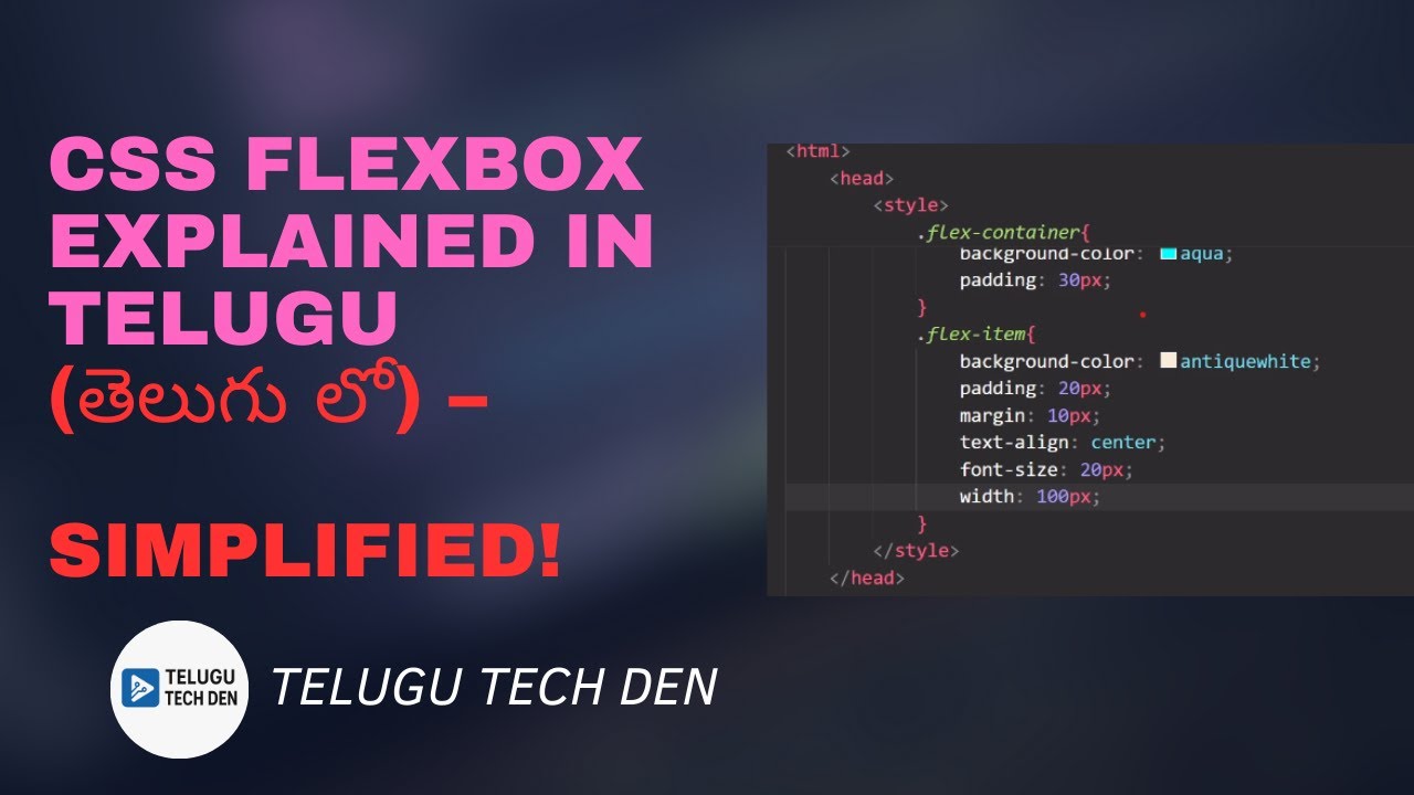 CSS Flexbox Explained in Telugu | Flex Layout Made Easy | Telugu Tech ...